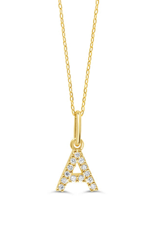10K Initial Pendant with Lab Grown Diamonds