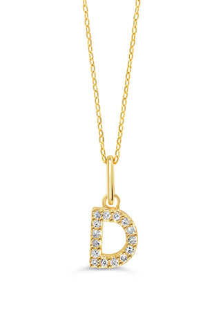 10K Initial Pendant with Lab Grown Diamonds