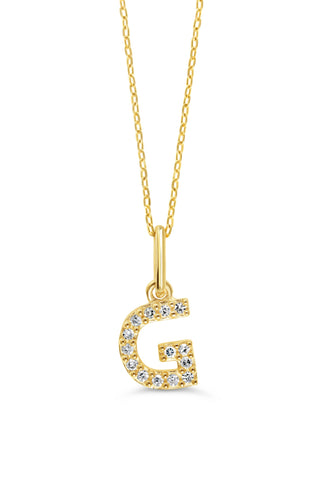 10K Initial Pendant with Lab Grown Diamonds