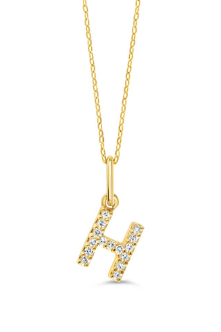 10K Initial Pendant with Lab Grown Diamonds