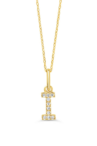 10K Initial Pendant with Lab Grown Diamonds