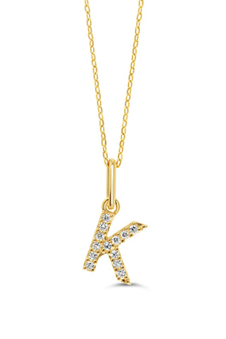 10K Initial Pendant with Lab Grown Diamonds