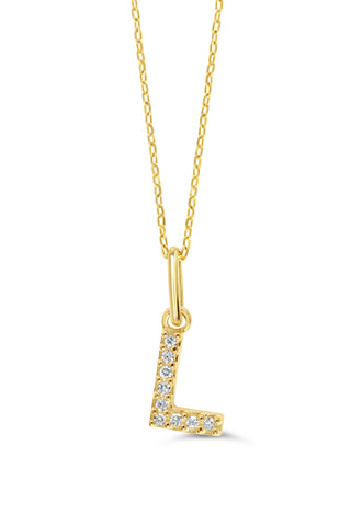 10K Initial Pendant with Lab Grown Diamonds