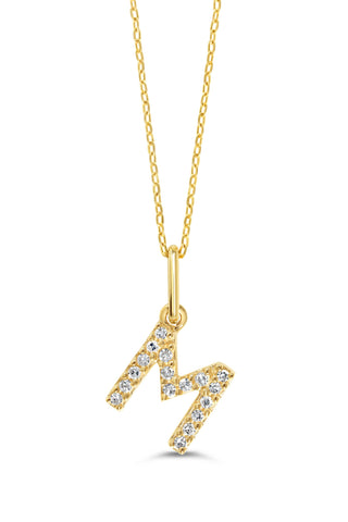 10K Initial Pendant with Lab Grown Diamonds