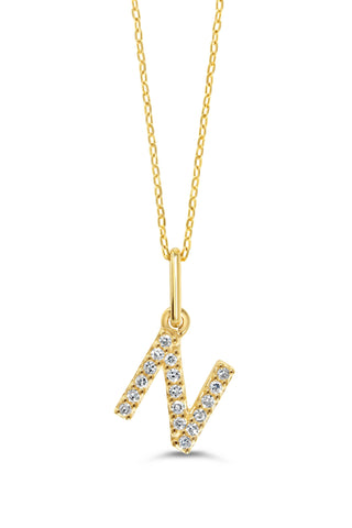 10K Initial Pendant with Lab Grown Diamonds