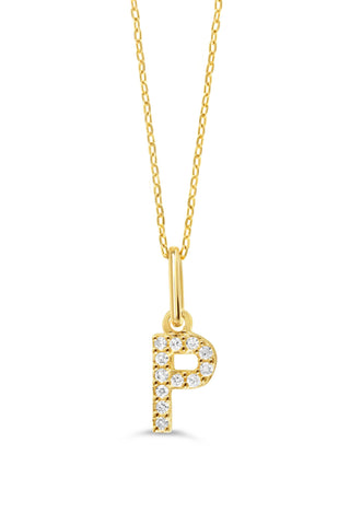 10K Initial Pendant with Lab Grown Diamonds