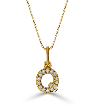 10K Initial Pendant with Lab Grown Diamonds