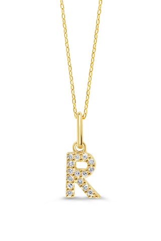 10K Initial Pendant with Lab Grown Diamonds