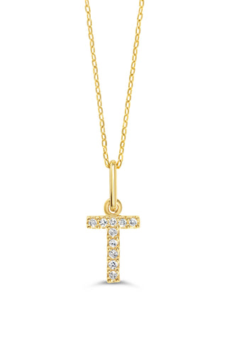 10K Initial Pendant with Lab Grown Diamonds