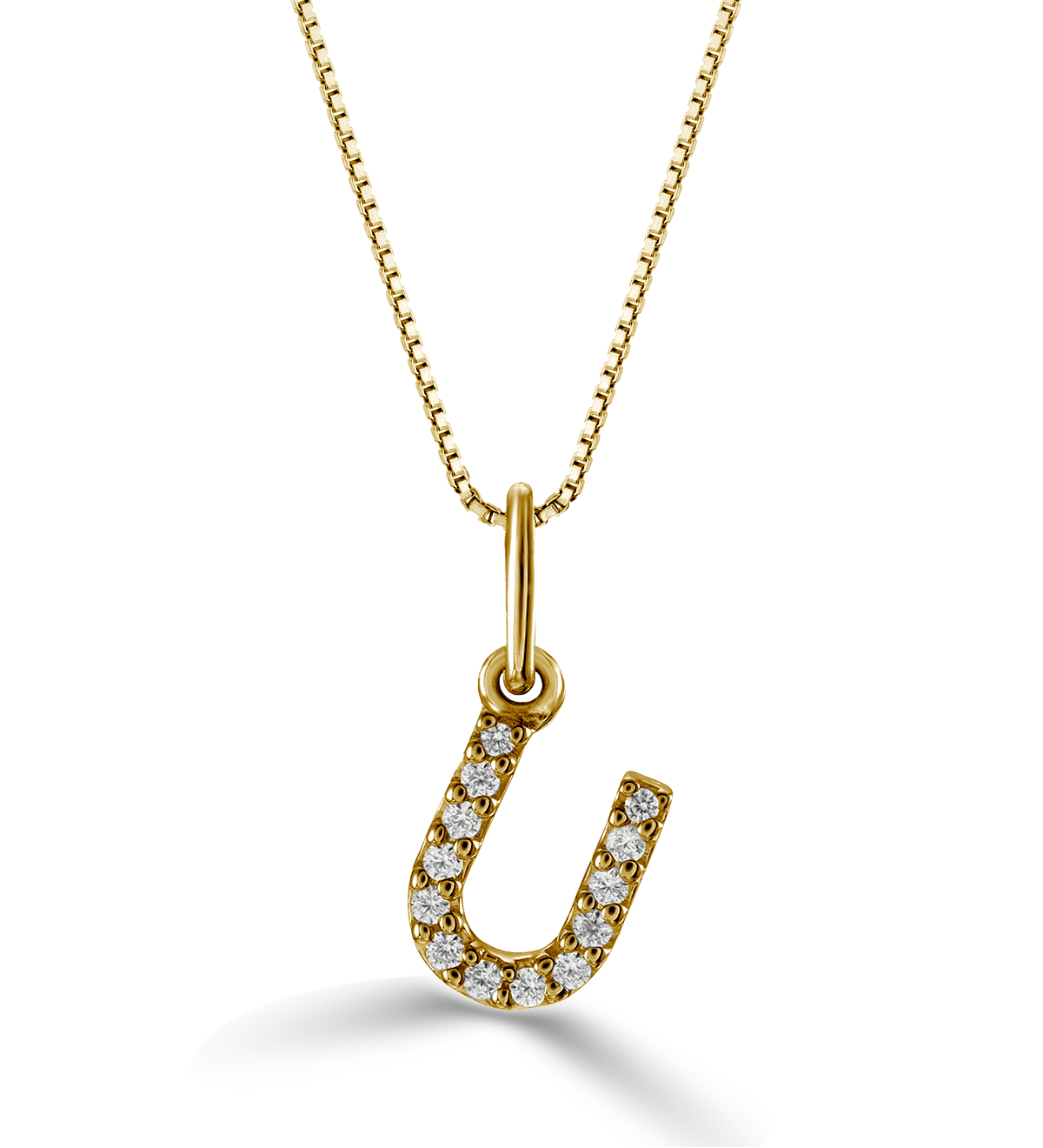 10K Initial Pendant with Lab Grown Diamonds - Letter A / Gold