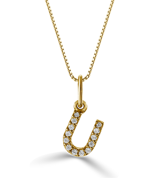 10K Initial Pendant with Lab Grown Diamonds