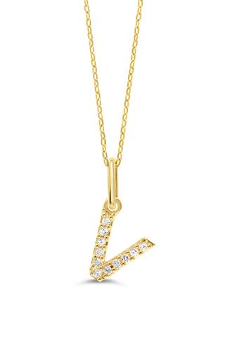 10K Initial Pendant with Lab Grown Diamonds