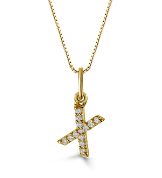 10K Initial Pendant with Lab Grown Diamonds