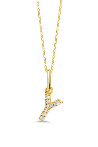 10K Initial Pendant with Lab Grown Diamonds