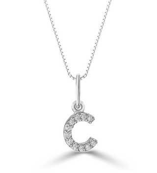 10K Initial Pendant with Lab Grown Diamonds
