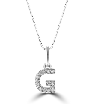 10K Initial Pendant with Lab Grown Diamonds