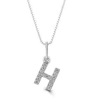 10K Initial Pendant with Lab Grown Diamonds
