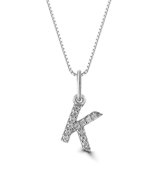 10K Initial Pendant with Lab Grown Diamonds