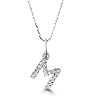 10K Initial Pendant with Lab Grown Diamonds