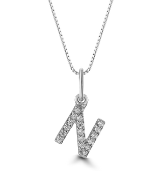 10K Initial Pendant with Lab Grown Diamonds