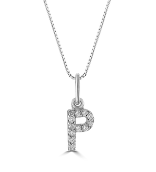 10K Initial Pendant with Lab Grown Diamonds