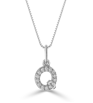 10K Initial Pendant with Lab Grown Diamonds
