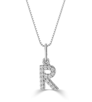 10K Initial Pendant with Lab Grown Diamonds