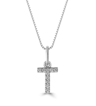 10K Initial Pendant with Lab Grown Diamonds