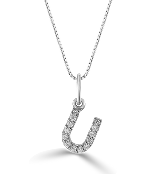 10K Initial Pendant with Lab Grown Diamonds