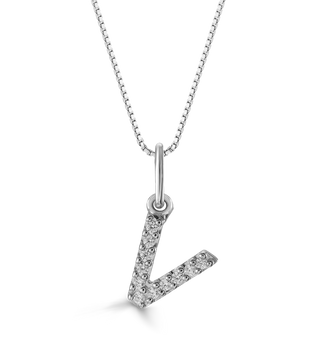 10K Initial Pendant with Lab Grown Diamonds