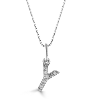 10K Initial Pendant with Lab Grown Diamonds
