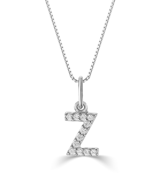 10K Initial Pendant with Lab Grown Diamonds
