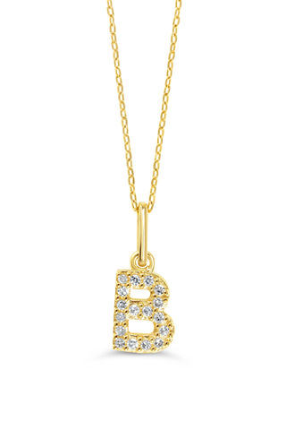 10K Initial Pendant with Lab Grown Diamonds