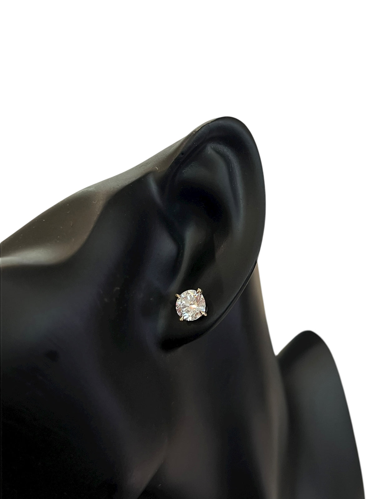 Aretes de oro amarillo de 14 quilates con diamantes cultivados en laboratorio de 1,05 quilates