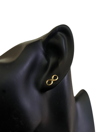14K Yellow Gold Infinity stud earrings