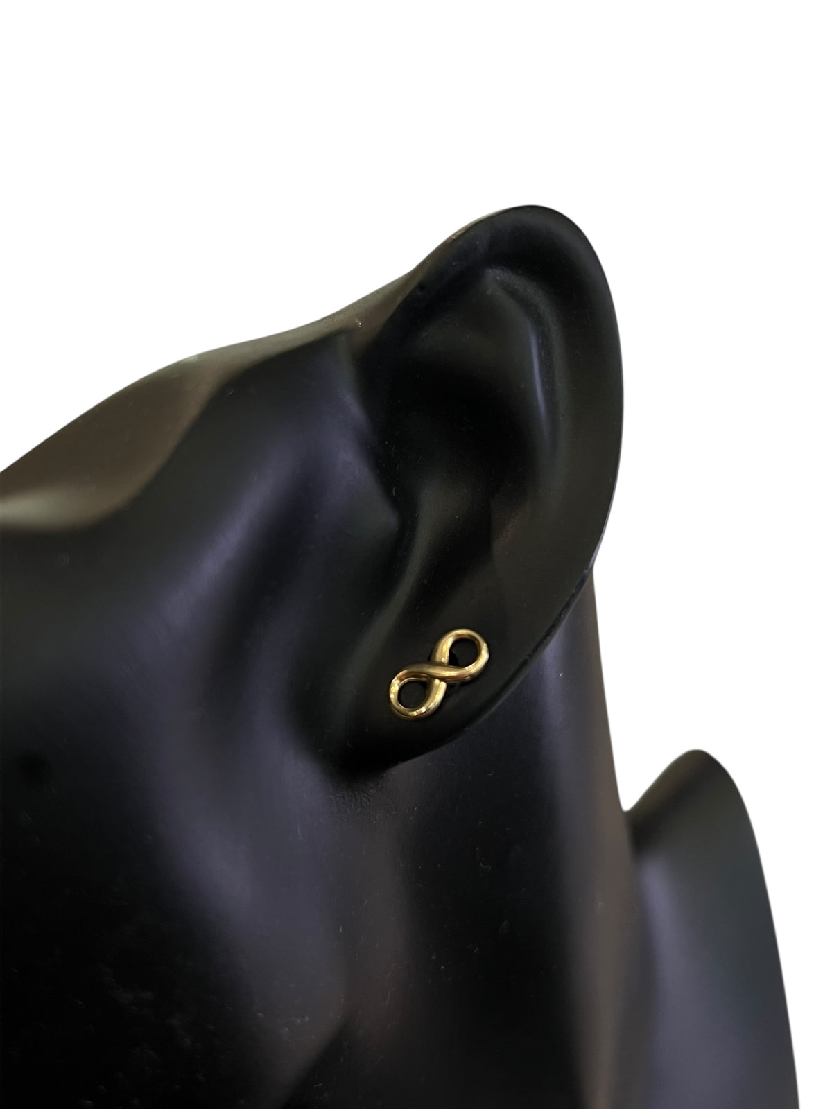 14K Yellow Gold Infinity stud earrings