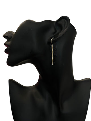 10K Yellow Gold Cubic Zirconia Tennis Earrings