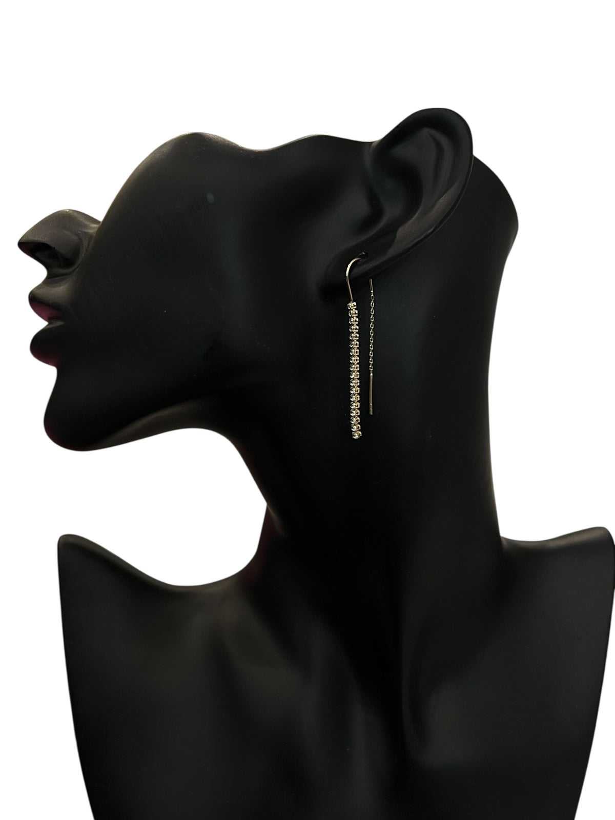 10K Yellow Gold Cubic Zirconia Tennis Earrings