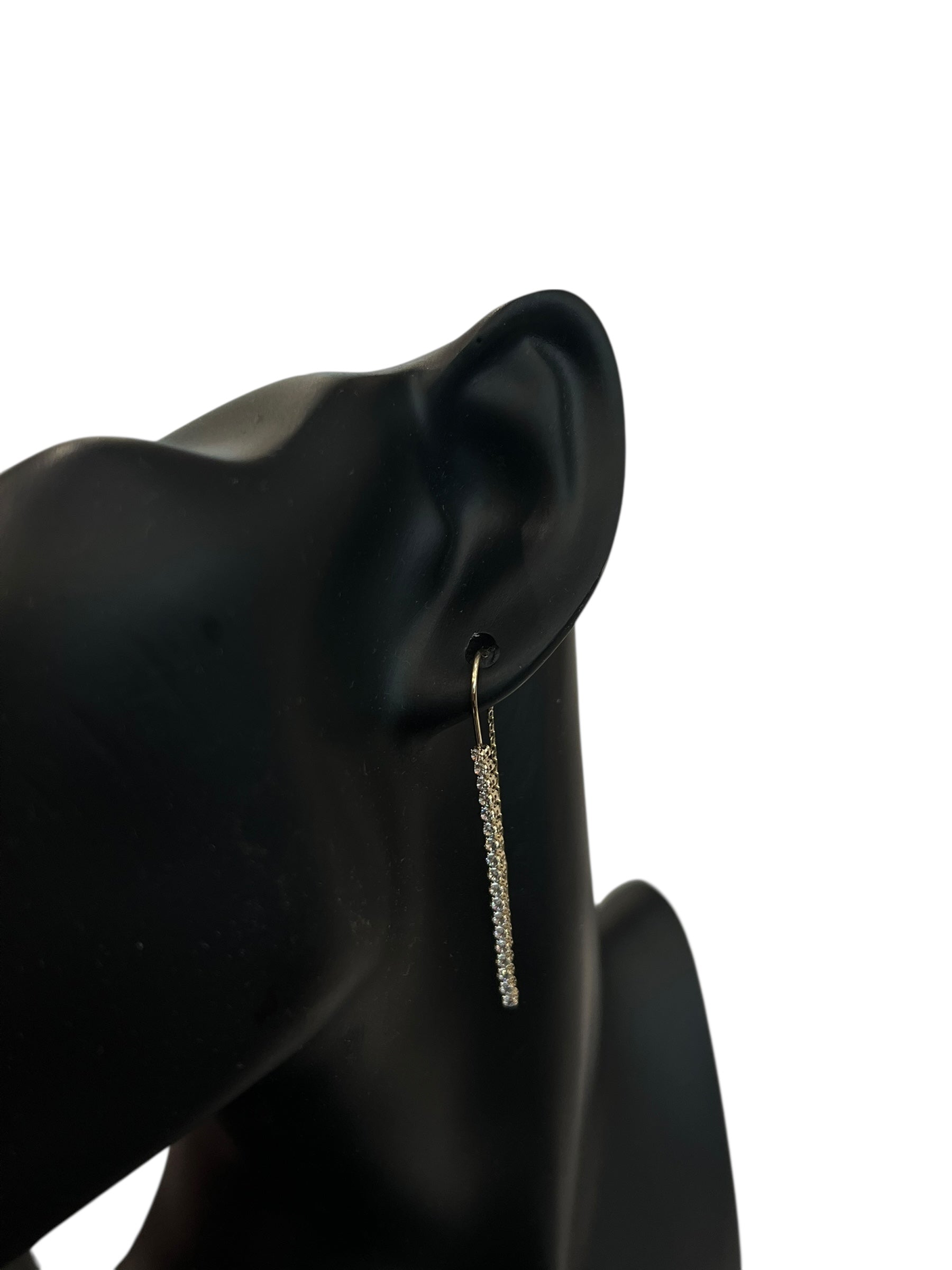 10K Yellow Gold Cubic Zirconia Tennis Earrings