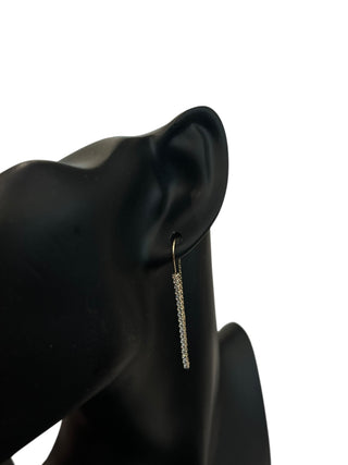 10K Yellow Gold Cubic Zirconia Tennis Earrings