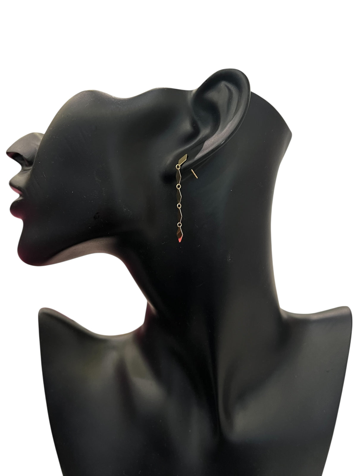 10K Yellow Gold Kite Dangling Stud Earrings