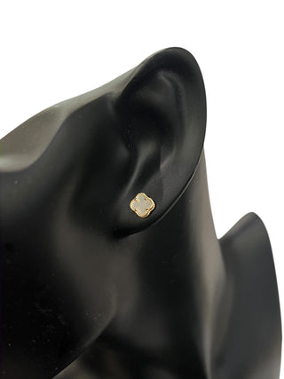 10K Yellow Gold Clover Stud Earrings