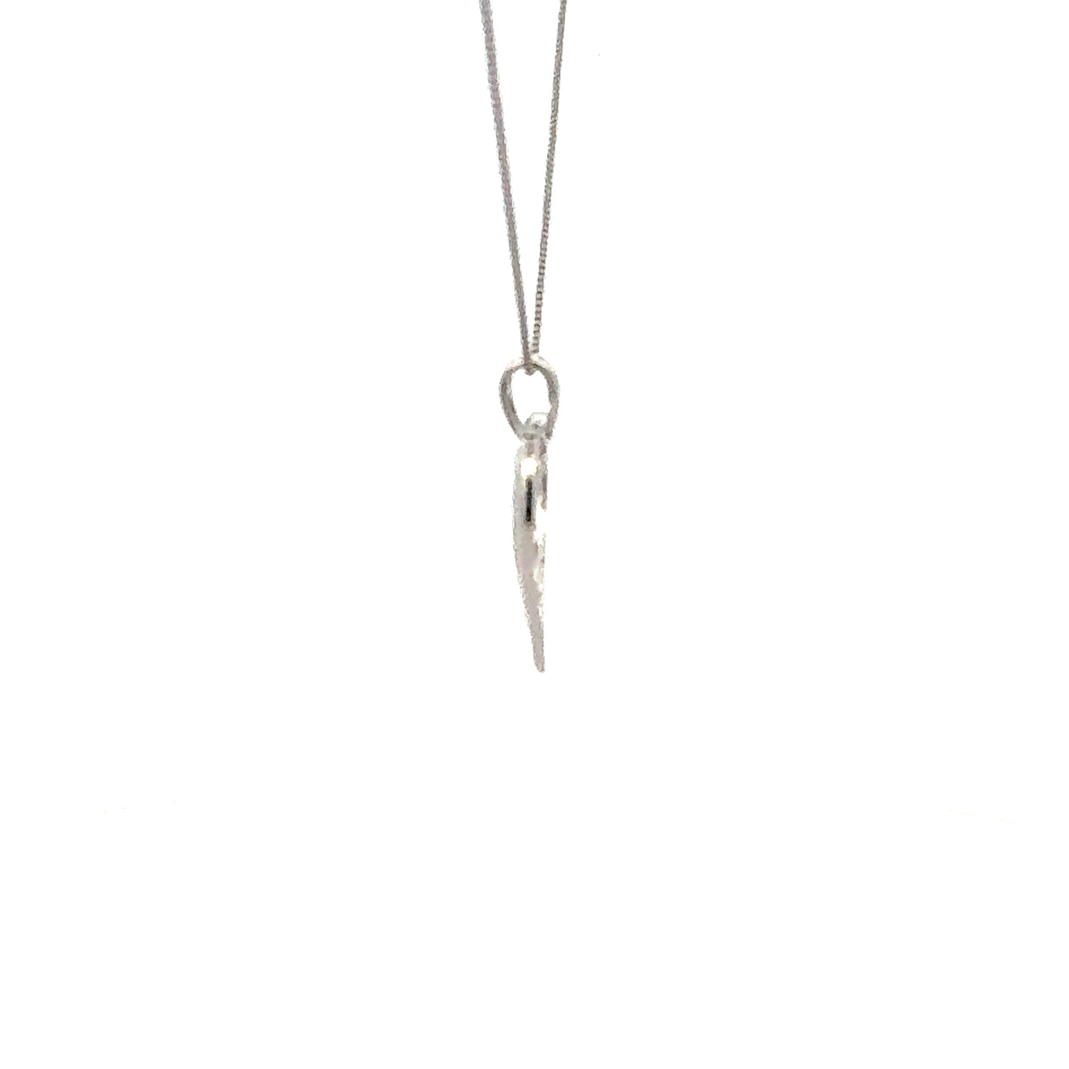 10K White Gold 0.04cttw Diamond Heart Pendant - 18&quot;