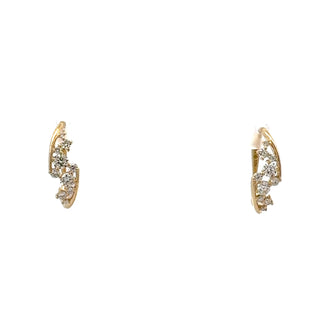 Aretes de hoja de diamantes de 0,50 quilates en oro amarillo de 10 quilates