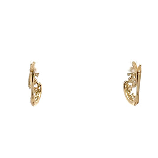 Aretes de hoja de diamantes de 0,50 quilates en oro amarillo de 10 quilates