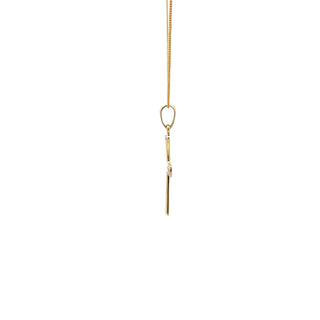 10K Yellow Gold 0.03cttw Diamond Cross Pendant, 18"