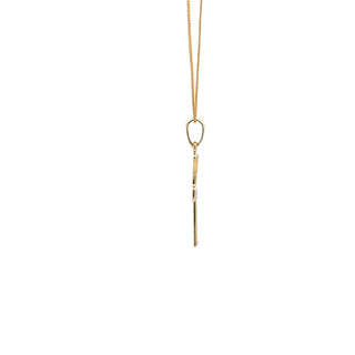10K Yellow Gold 0.03cttw Diamond Cross Pendant, 18"