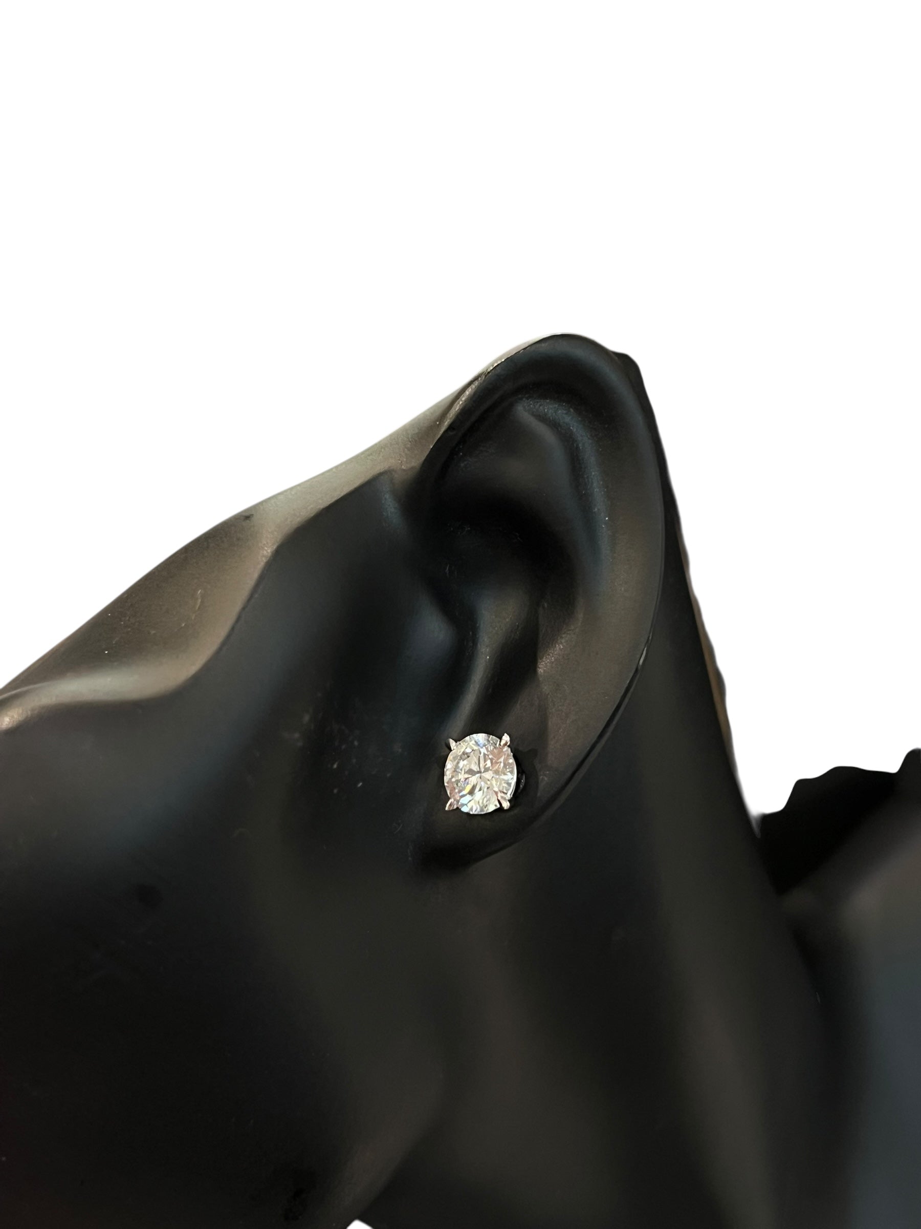 14K White Gold 4cttw Lab Grown Diamond Stud Earrings - White gold