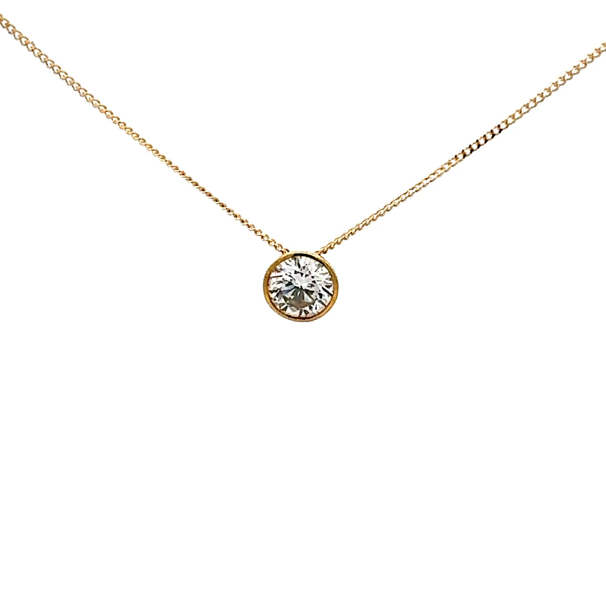 10K Yellow Gold 0.70cttw Lab Grown Diamond Necklace - 18 Inches