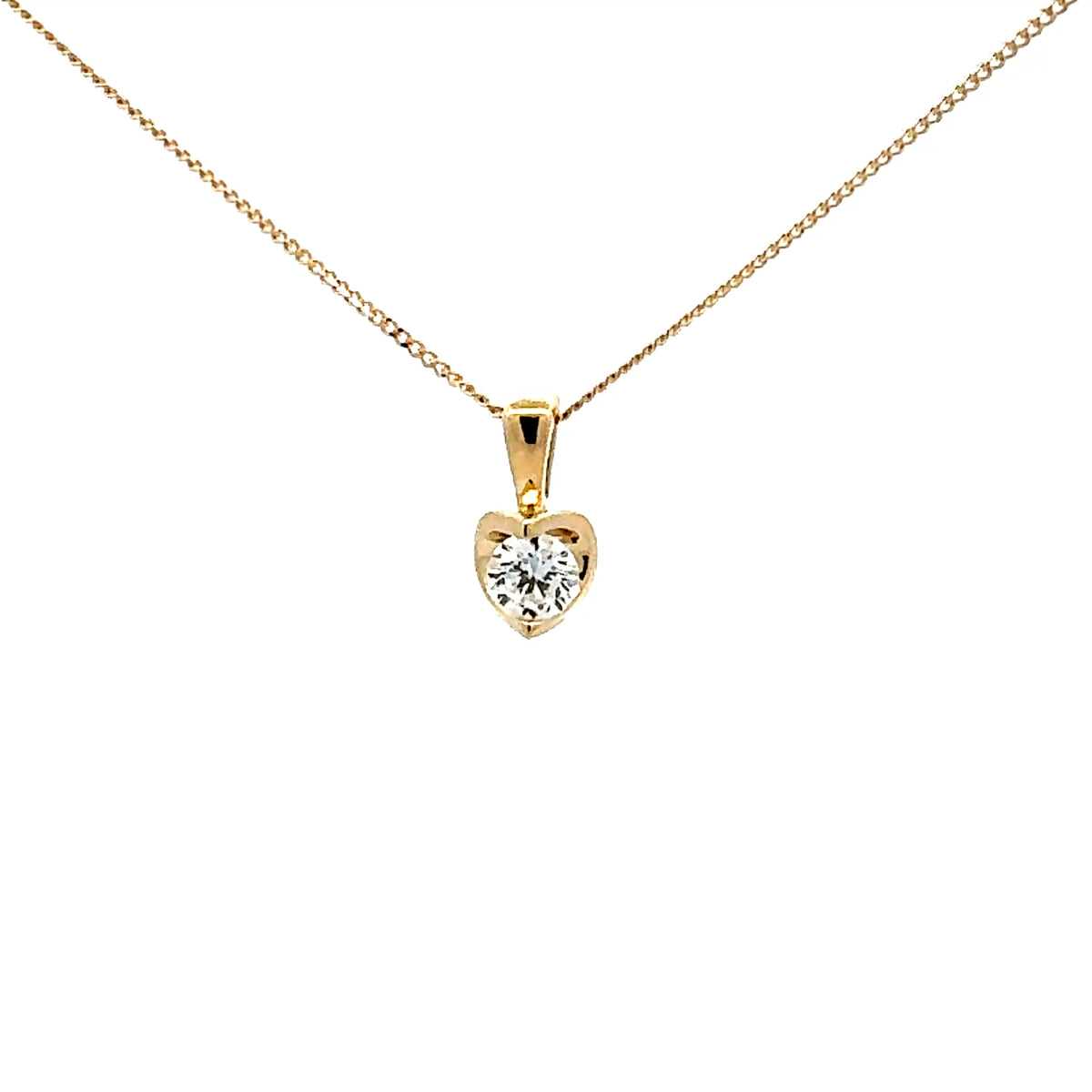 10K Yellow Gold 0.30cttw Lab Grown Diamond Necklace - 18 Inches